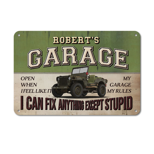 My Garage My Rules Father's Day Gifts Personalized Metal Sign