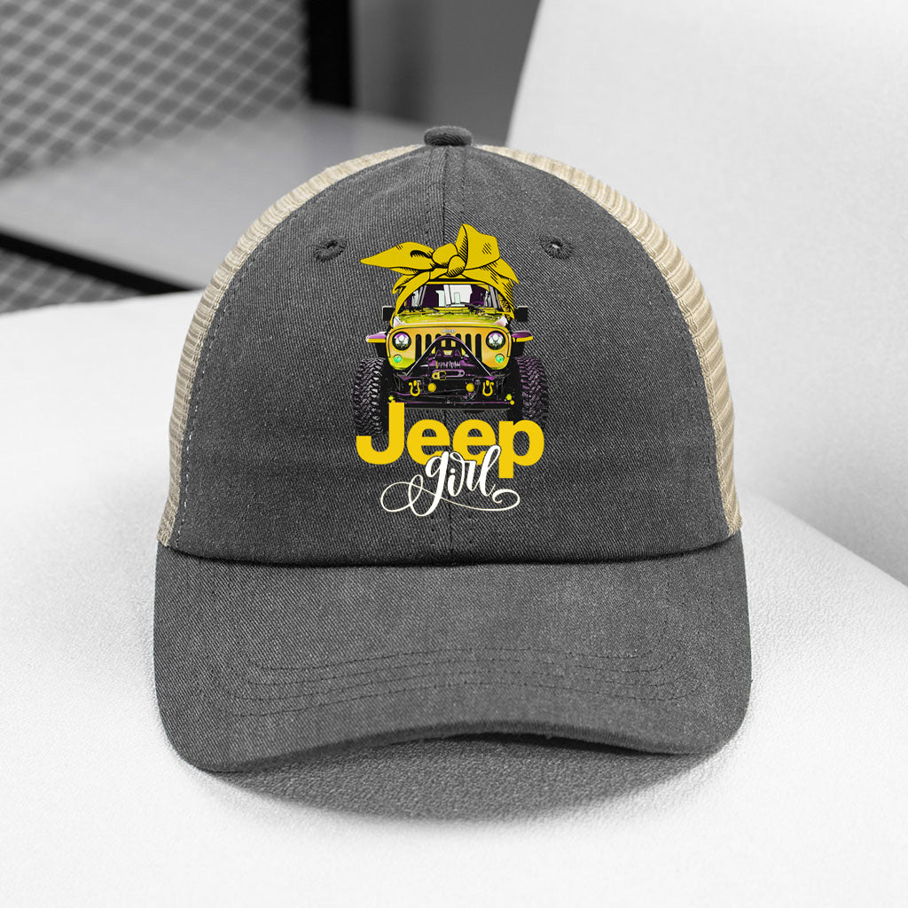 Jeep Girl Wash Baseball Cap Retro Net Supler Store