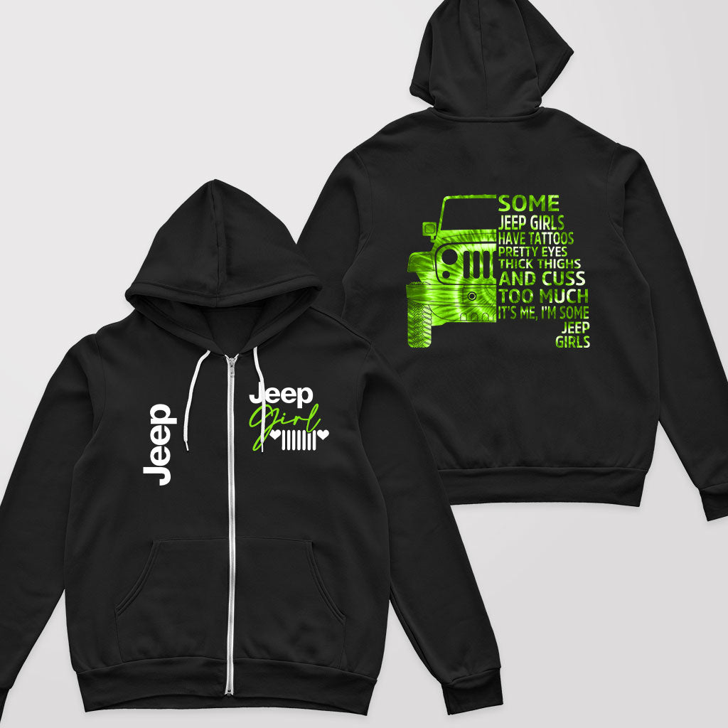 Some Jeep Girls Have Tattoos Tie-Dye Print Zip Hoodie Supler Store