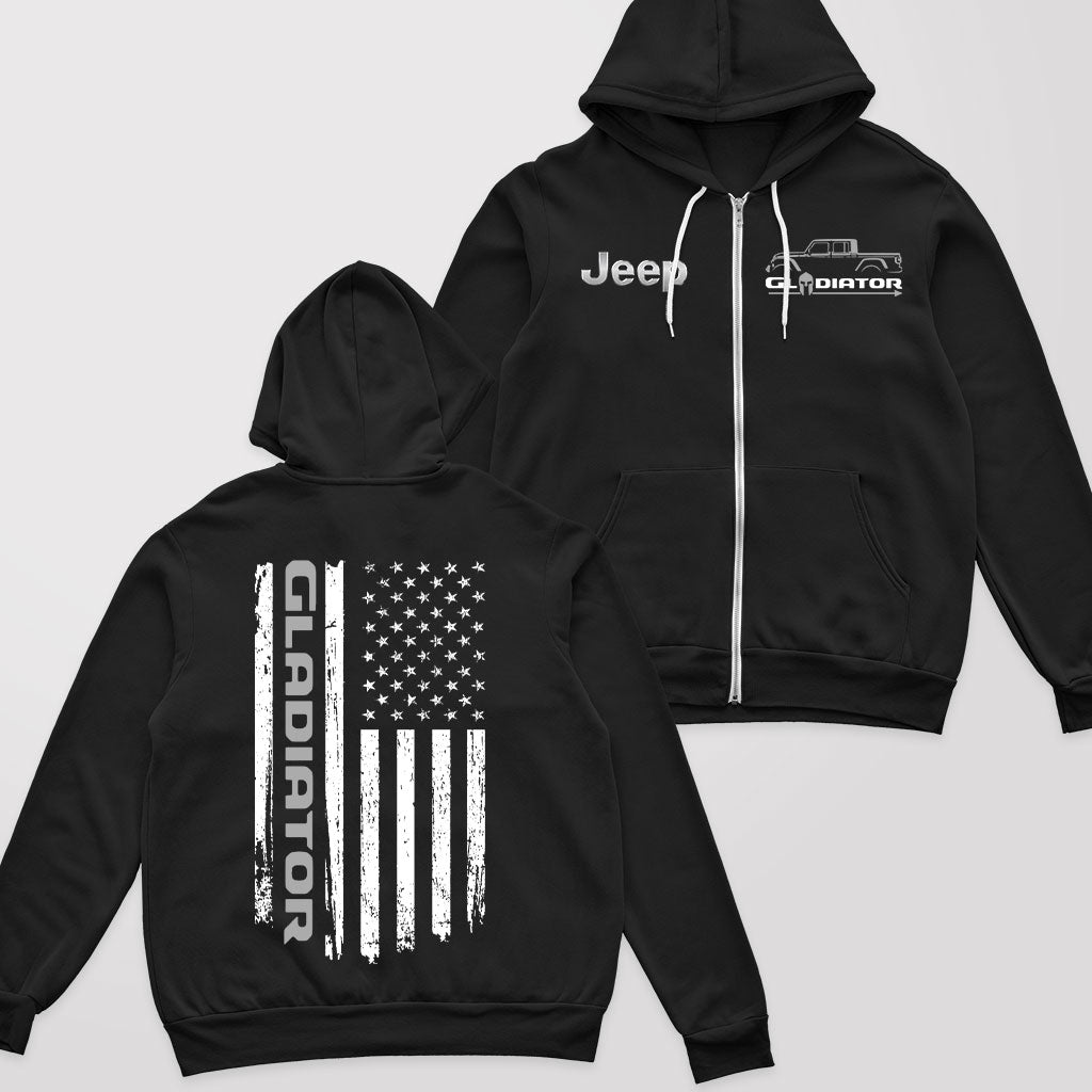 Jeep Gladiator American Flag Offroad Zip Hoodie Supler Store