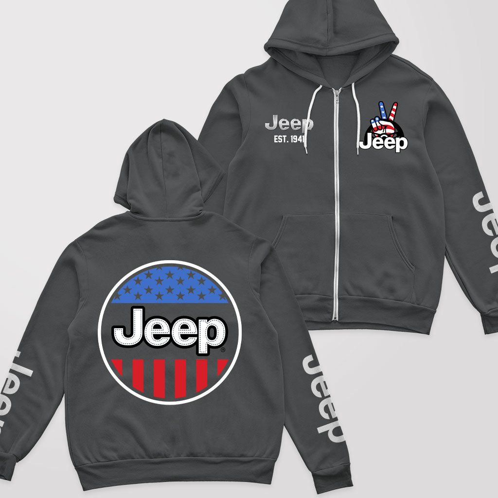 Jeep USA Flag Fleece Zip Jacket Supler Store