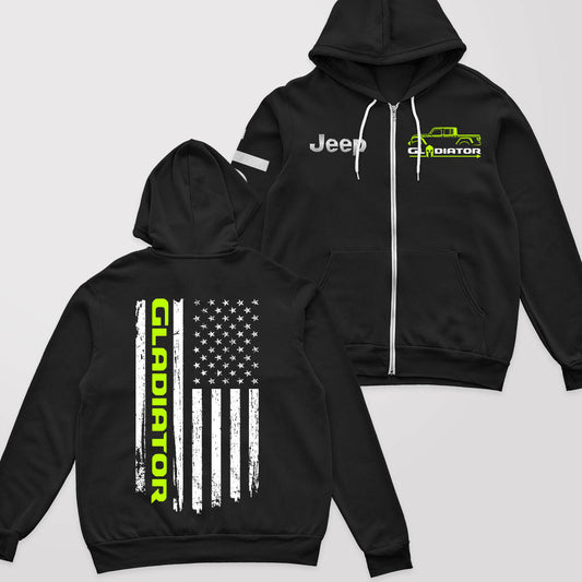 Jeep Gladiator American Flag Offroad Zip Hoodie Supler Store