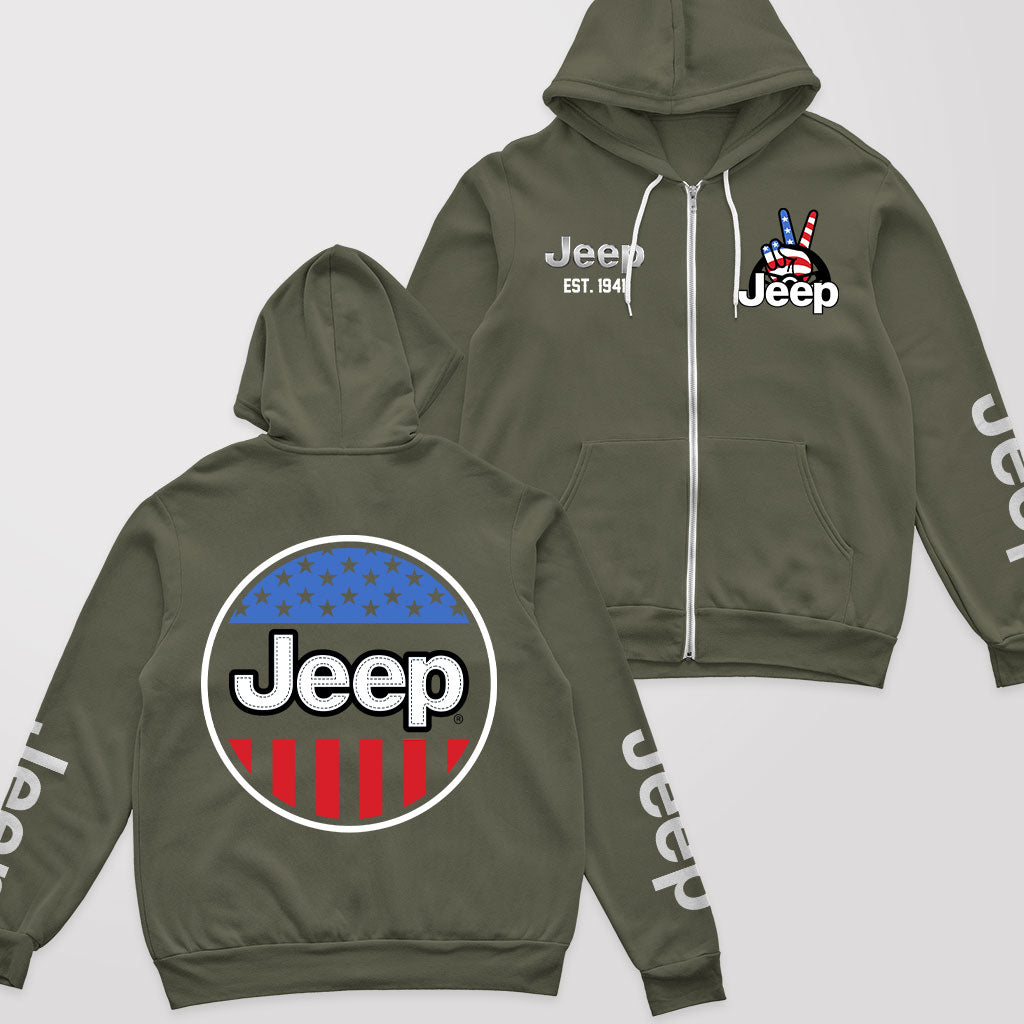 Jeep USA Flag Fleece Zip Jacket Supler Store