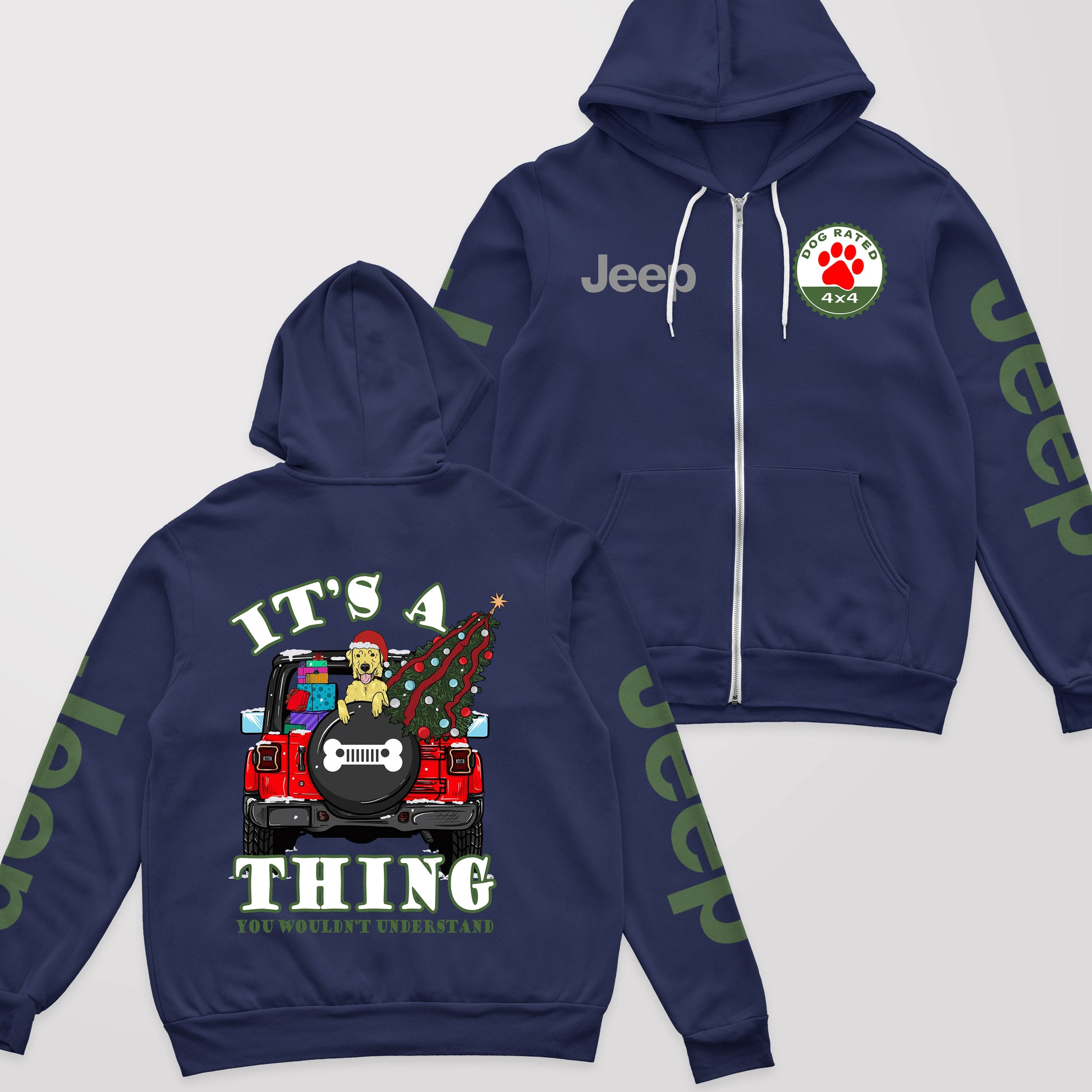 It's A Jeep Thing Dog Lover Christmas Zip Hoodie Supler Store