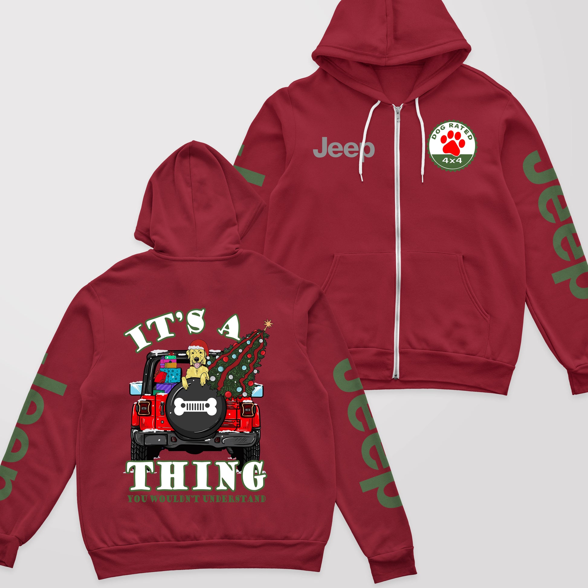 It's A Jeep Thing Dog Lover Christmas Zip Hoodie Supler Store