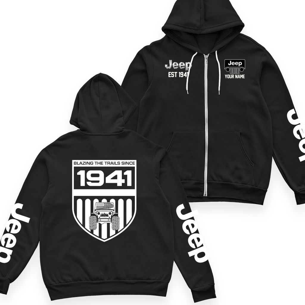 Personalized Jeep Blazing The Trails Since 1941 Fleece Zip Jacket Supler Store