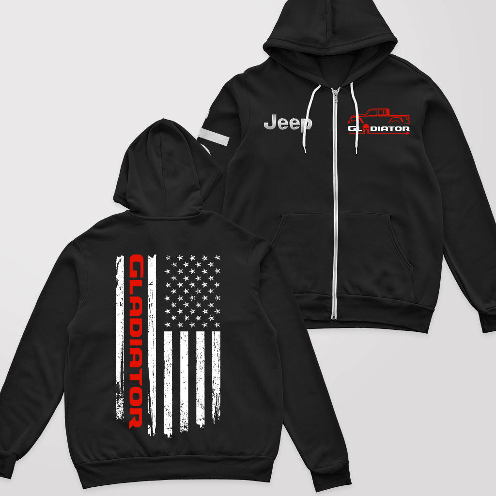 Jeep Gladiator American Flag Offroad Zip Hoodie Supler Store