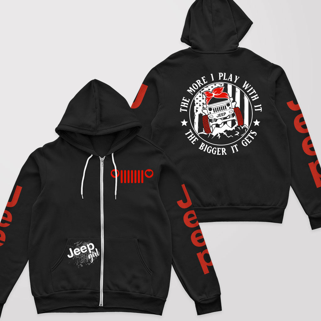 Jeep Multicolor The More I Play With It Offroad Zip Hoodie Supler Store