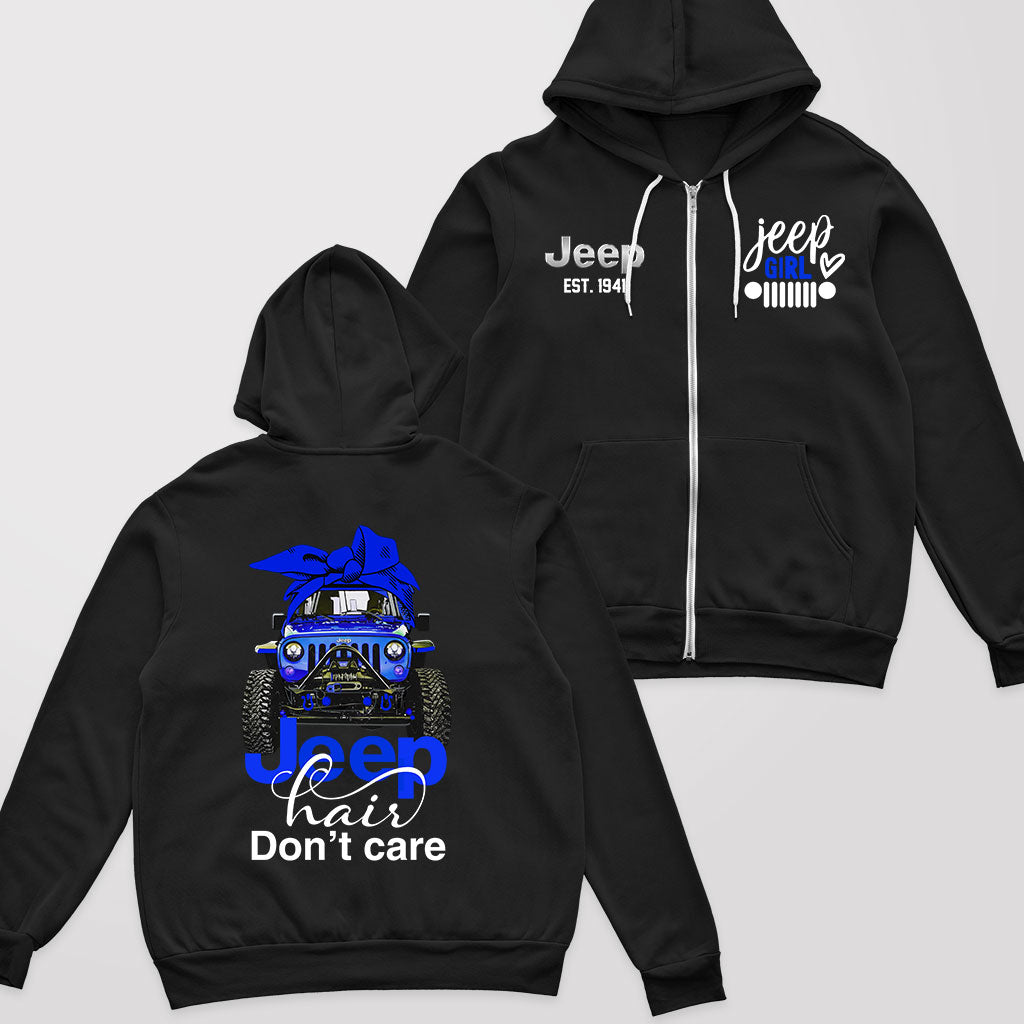 Jeep Hair Don't Care Est 1941 Fleece Zip Hoodie Supler Store