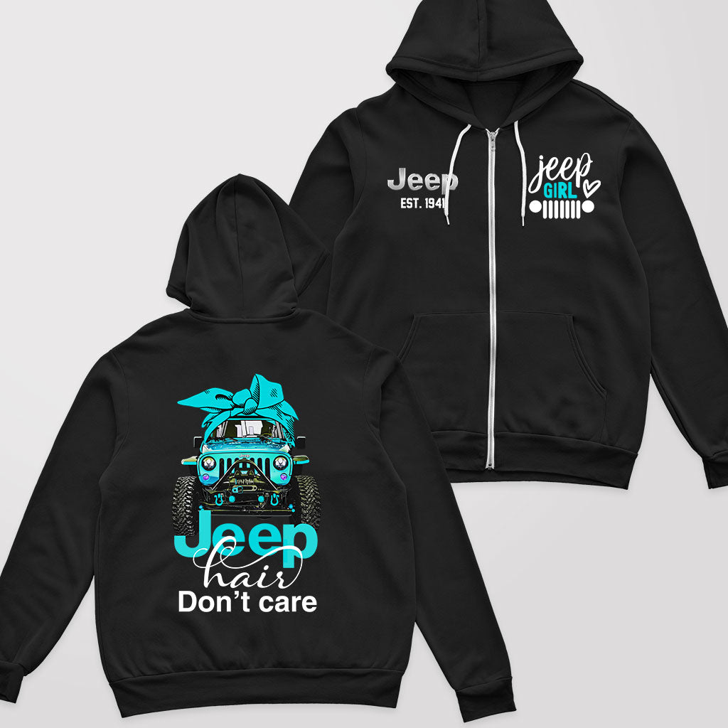 Jeep Hair Don't Care Est 1941 Fleece Zip Hoodie Supler Store