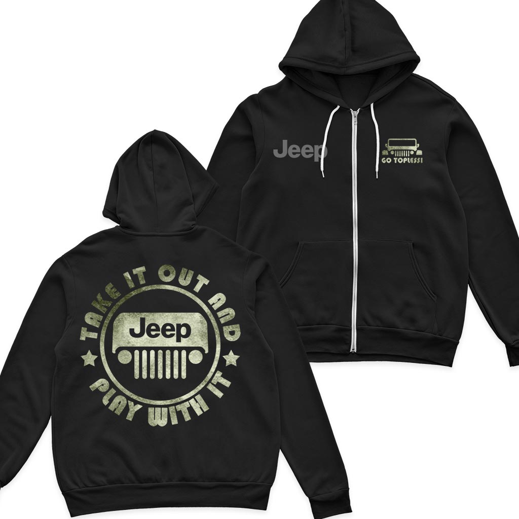 Jeep Go Topless And Play With It Fleece Zip Hoodie Supler Store