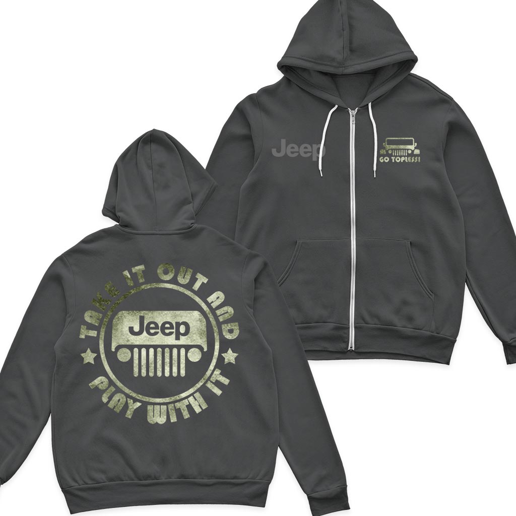 Jeep Go Topless And Play With It Fleece Zip Hoodie Supler Store