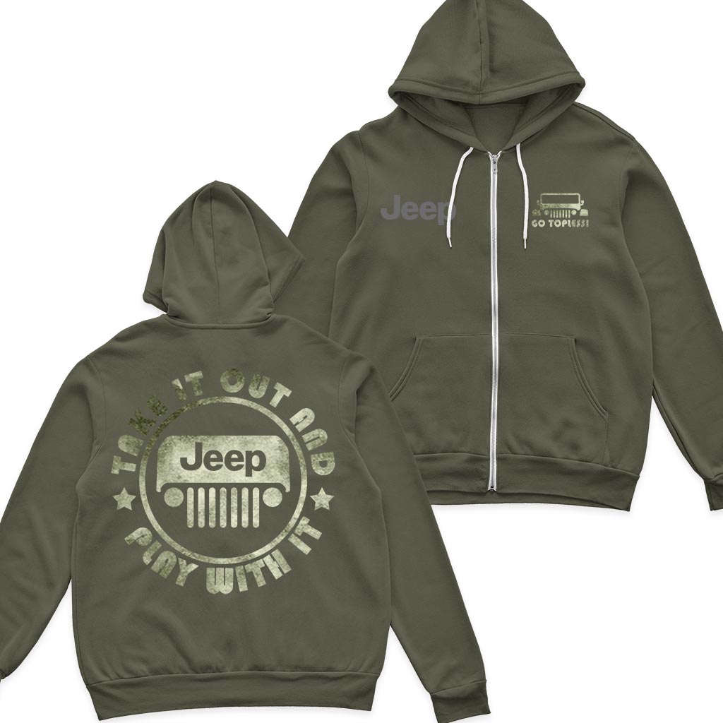 Jeep Go Topless And Play With It Fleece Zip Hoodie Supler Store