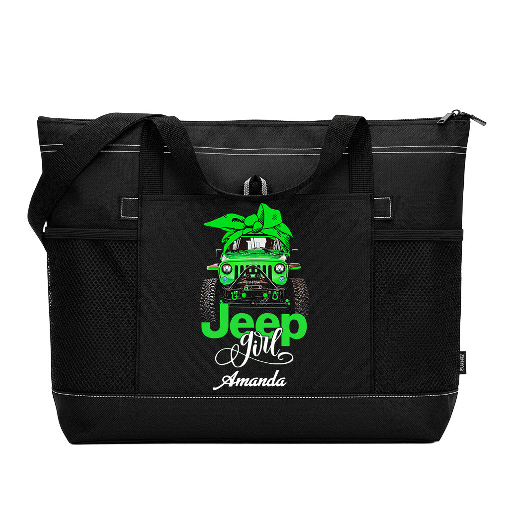 Personalized Multicolor Jeep Girl Tote Bag Supler Store