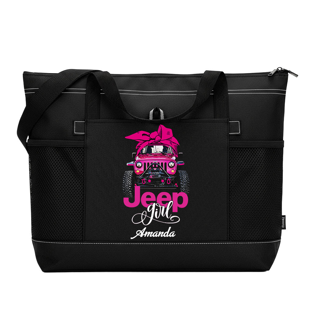 Personalized Multicolor Jeep Girl Tote Bag Supler Store