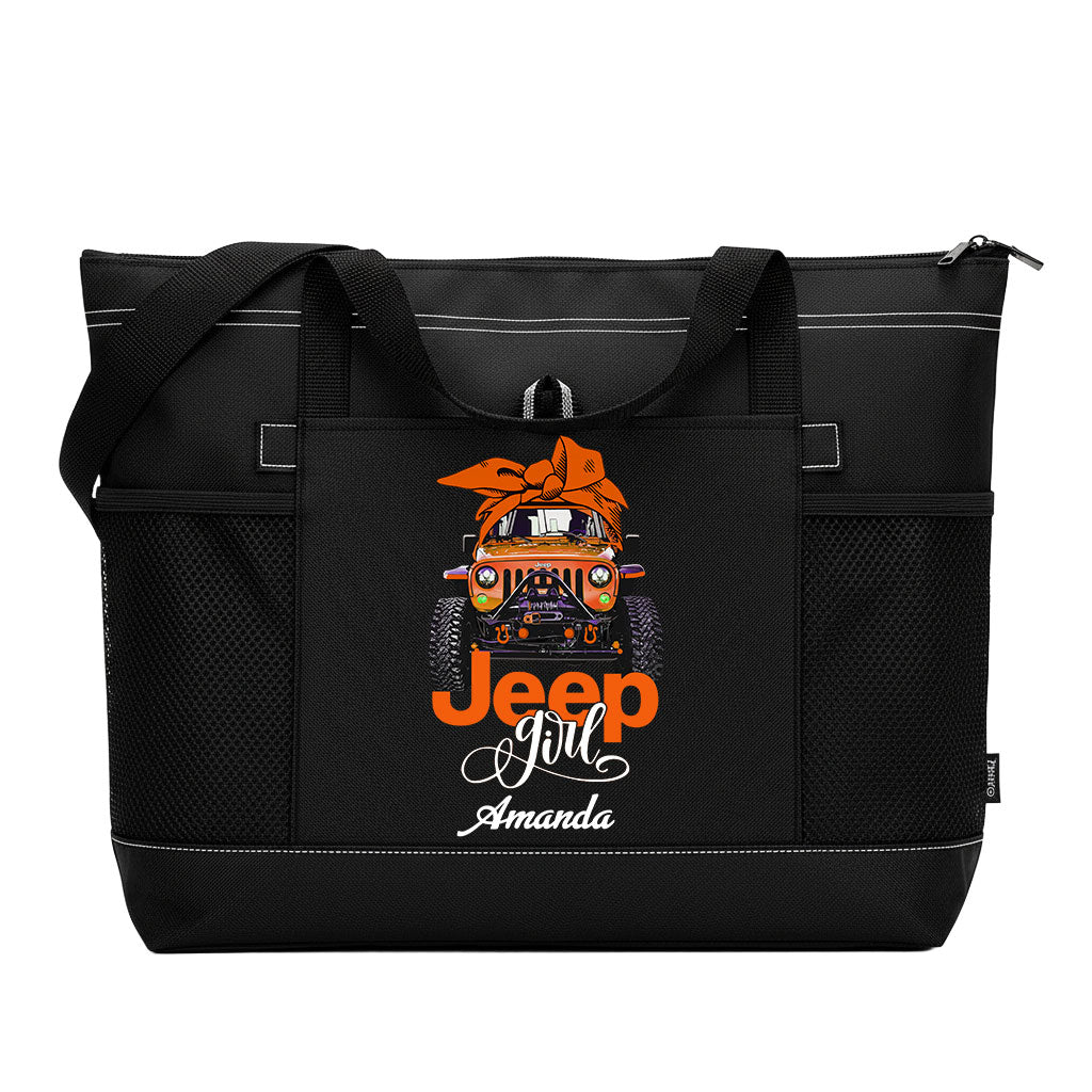 Personalized Multicolor Jeep Girl Tote Bag Supler Store