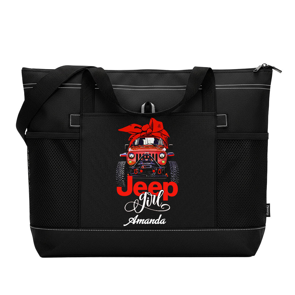 Personalized Multicolor Jeep Girl Tote Bag Supler Store