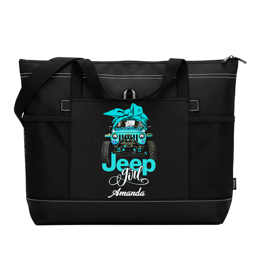 Personalized Multicolor Jeep Girl Tote Bag Supler Store