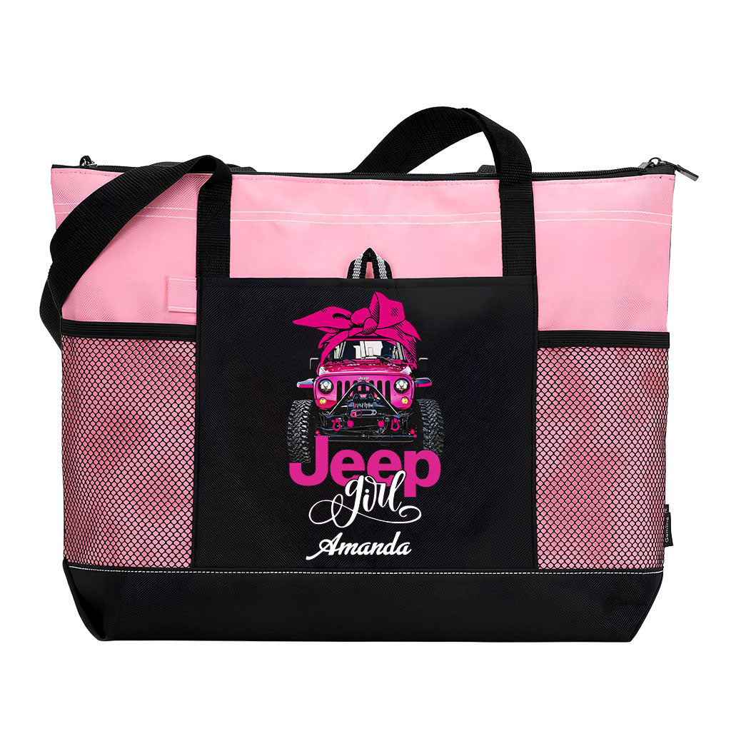 Personalized Multicolor Jeep Girl Tote Bag Supler Store