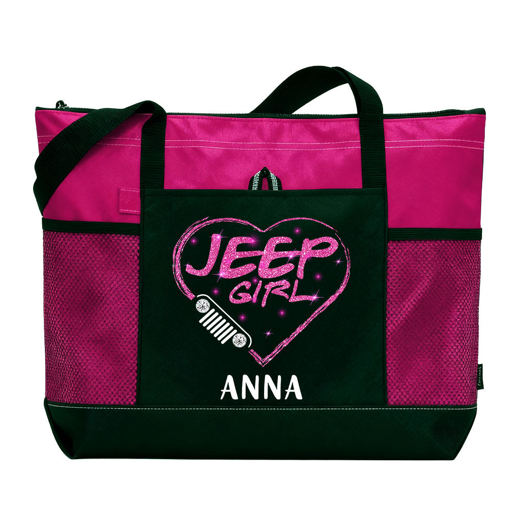 Personalized Jeep Girl Sparkle Tote Bag Supler Store