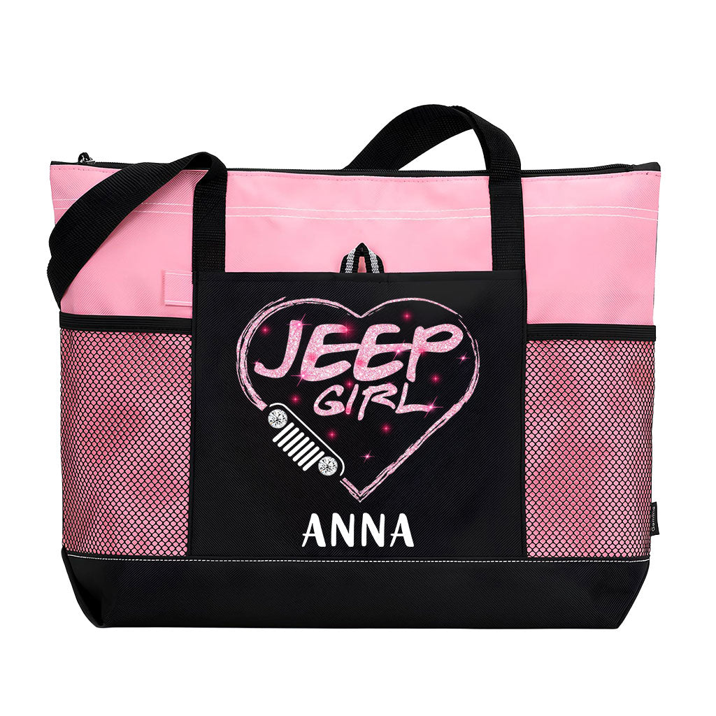 Personalized Jeep Girl Sparkle Tote Bag Supler Store