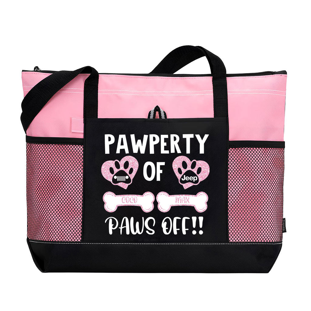 Personalized Jeep Pawperty of Dogs Name Tote Bag Supler Store