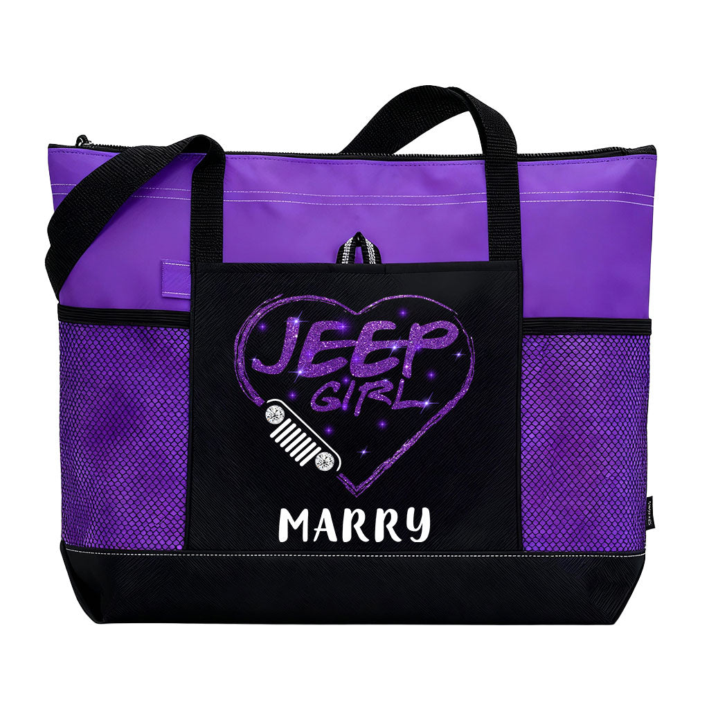 Personalized Jeep Girl Sparkle Tote Bag Supler Store