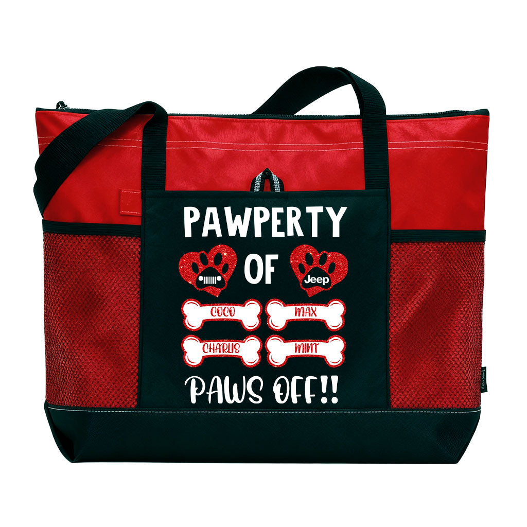 Personalized Jeep Pawperty of Dogs Name Tote Bag Supler Store