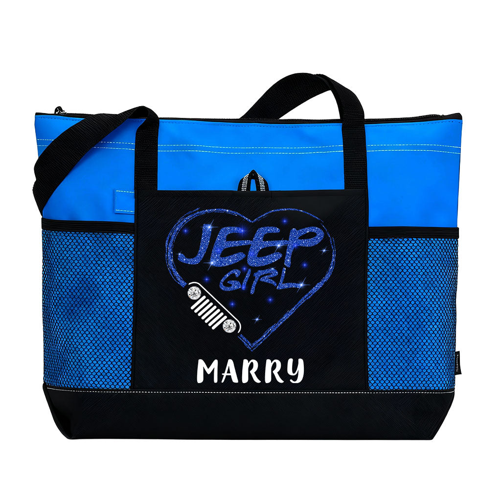 Personalized Jeep Girl Sparkle Tote Bag Supler Store
