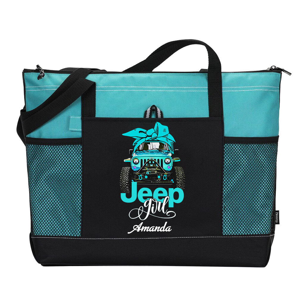 Personalized Multicolor Jeep Girl Tote Bag Supler Store