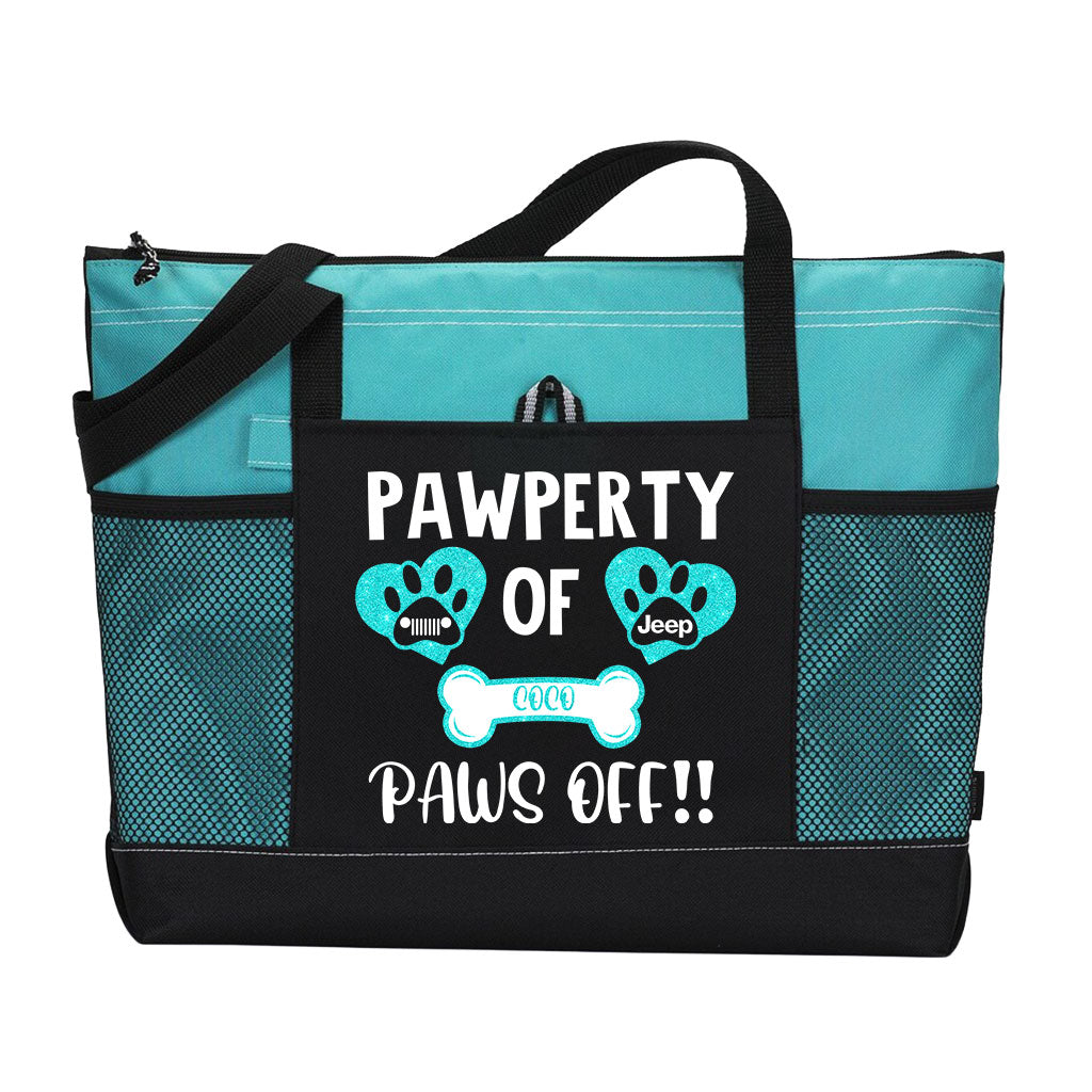 Personalized Jeep Pawperty of Dogs Name Tote Bag Supler Store