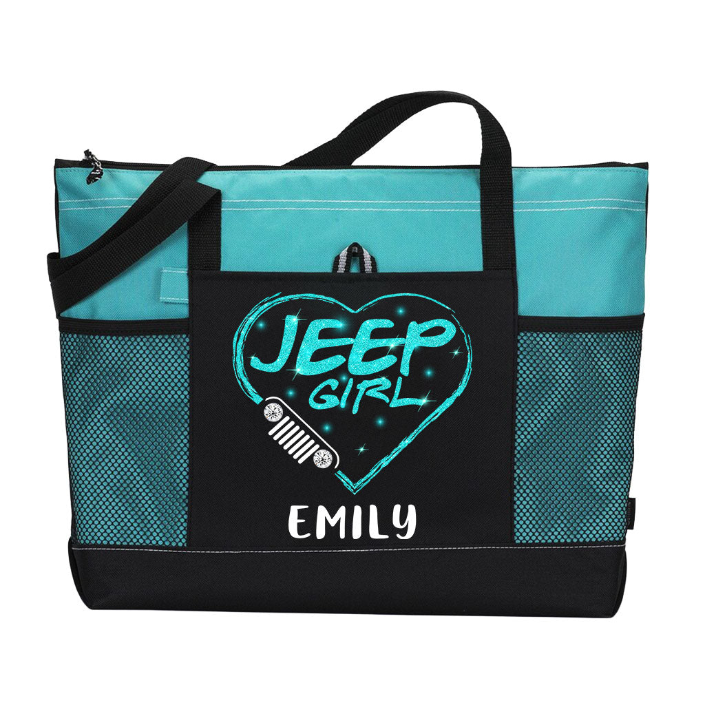 Personalized Jeep Girl Sparkle Tote Bag Supler Store