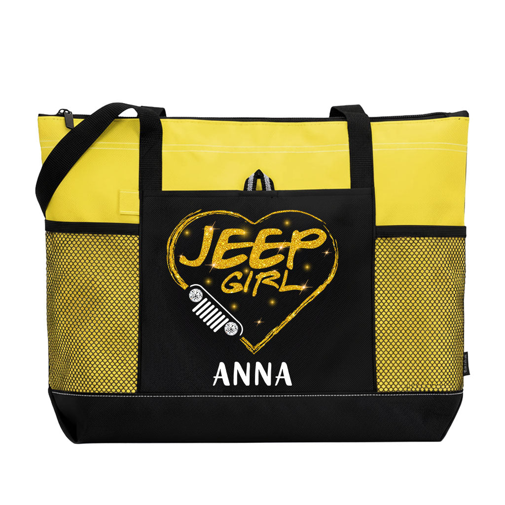 Personalized Jeep Girl Sparkle Tote Bag Supler Store