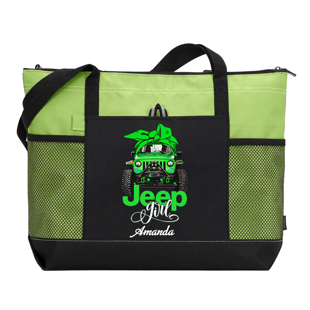 Personalized Multicolor Jeep Girl Tote Bag Supler Store