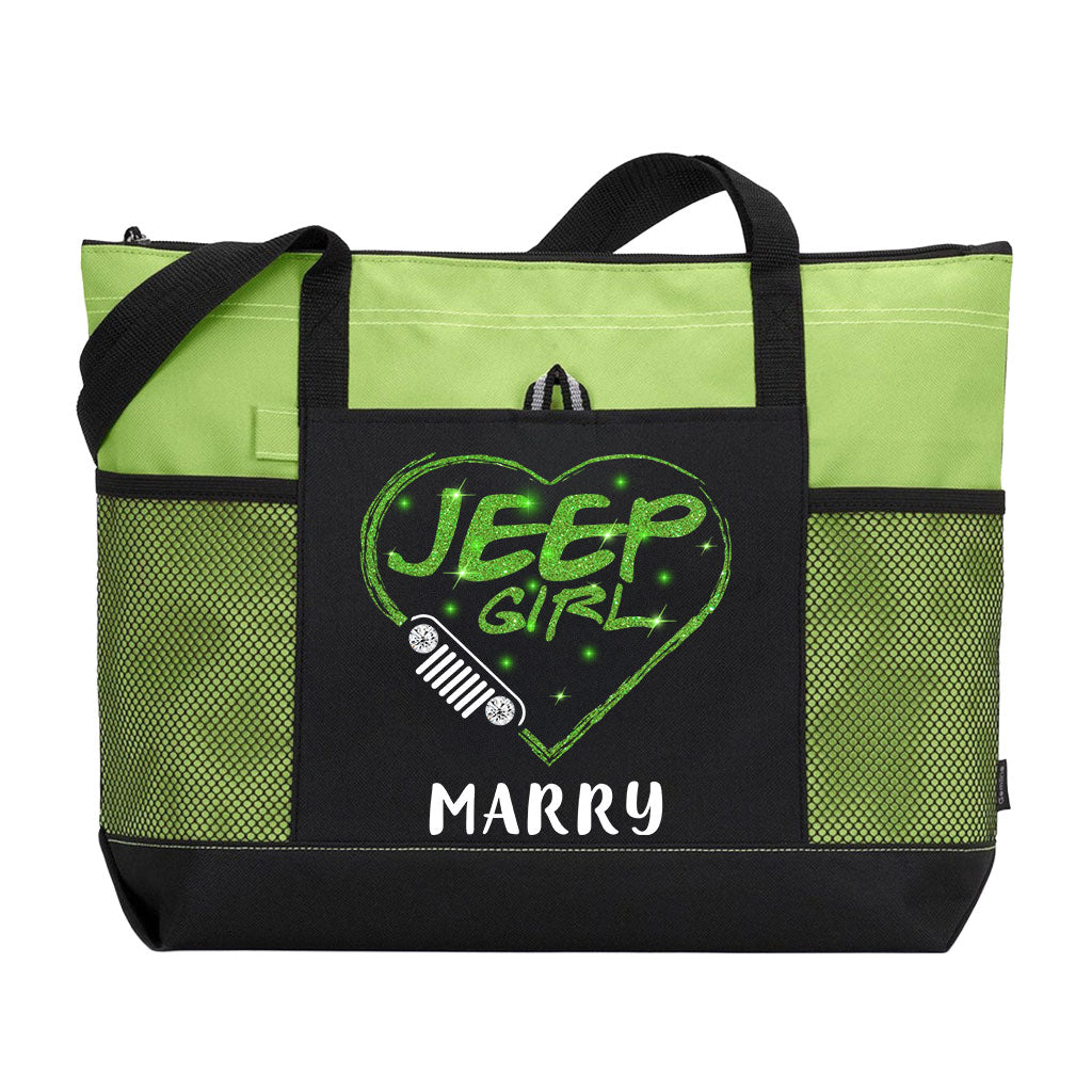 Personalized Jeep Girl Sparkle Tote Bag Supler Store
