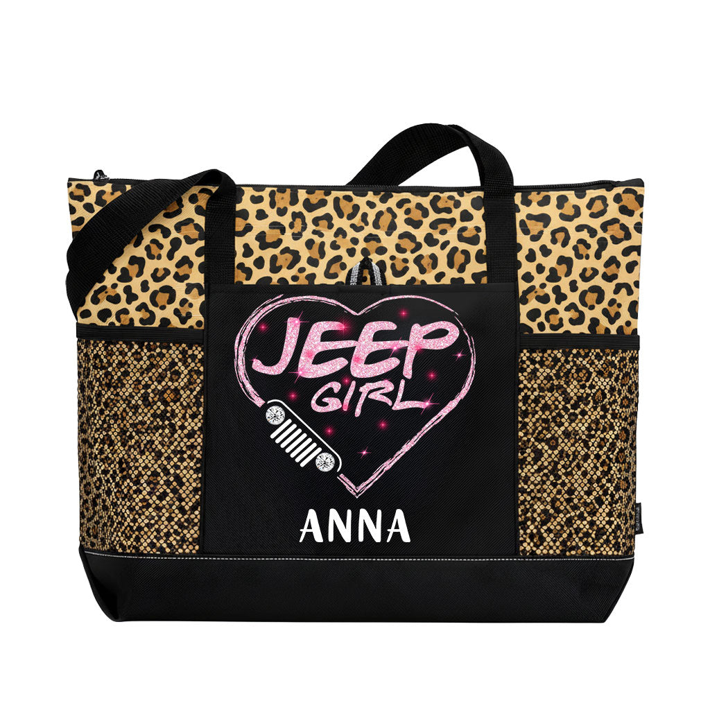 Personalized Jeep Girl Sparkle Tote Bag Supler Store