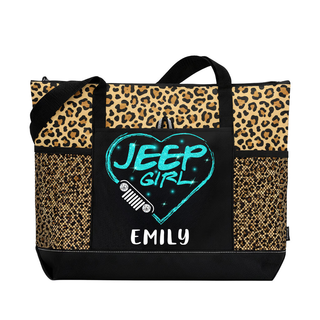 Personalized Jeep Girl Sparkle Tote Bag Supler Store