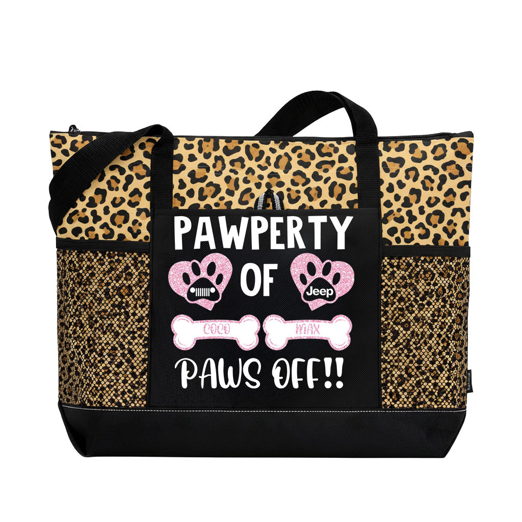 Personalized Jeep Pawperty of Dogs Name Tote Bag Supler Store