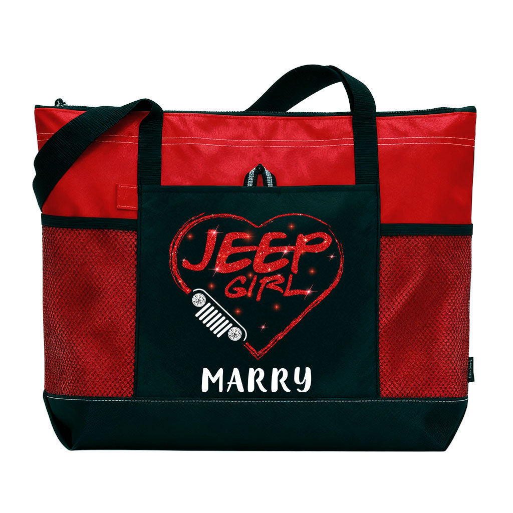 Personalized Jeep Girl Sparkle Tote Bag Supler Store
