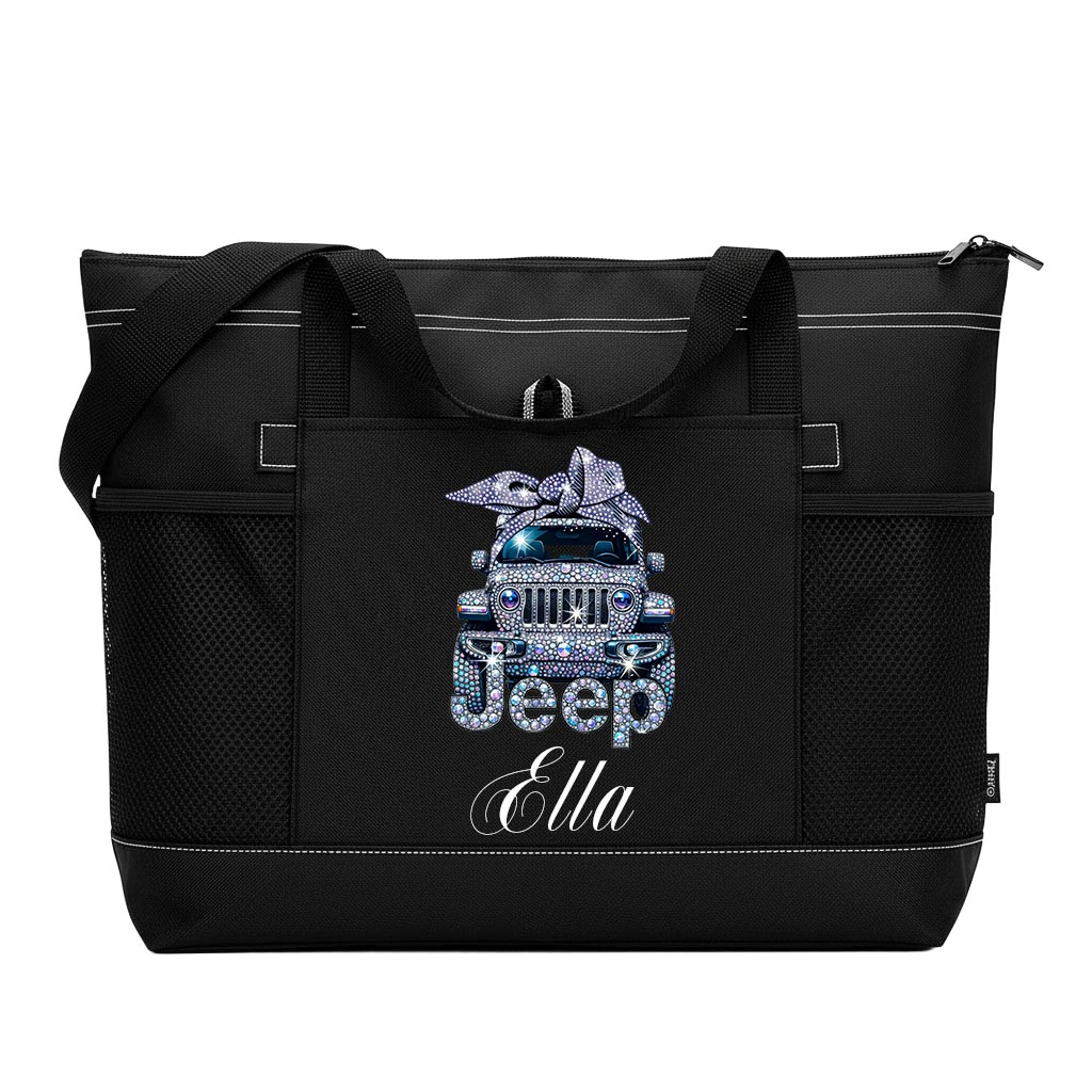 Personalized Jeep Sparkle Rhinestone Tote Bag Supler Store
