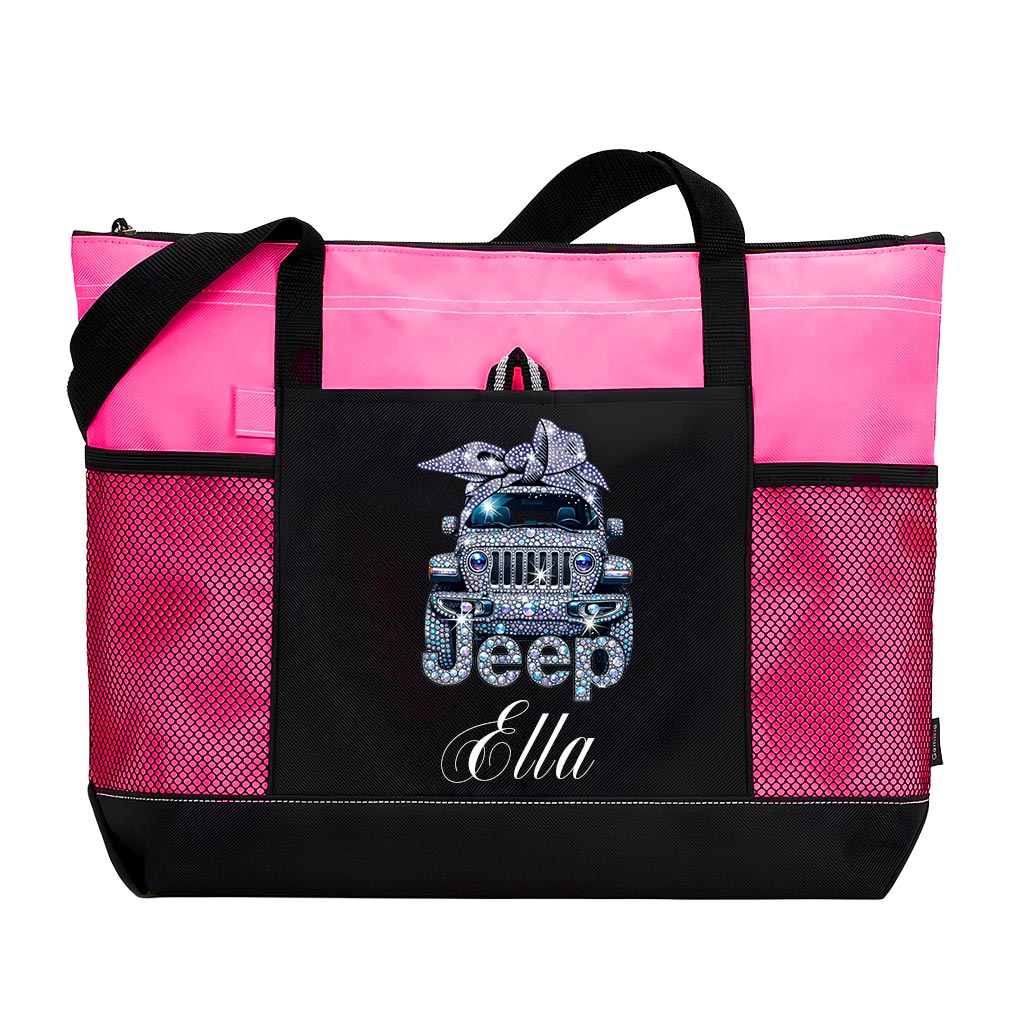 Personalized Jeep Sparkle Rhinestone Tote Bag Supler Store
