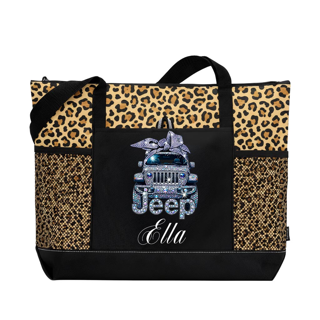 Personalized Jeep Sparkle Rhinestone Tote Bag Supler Store