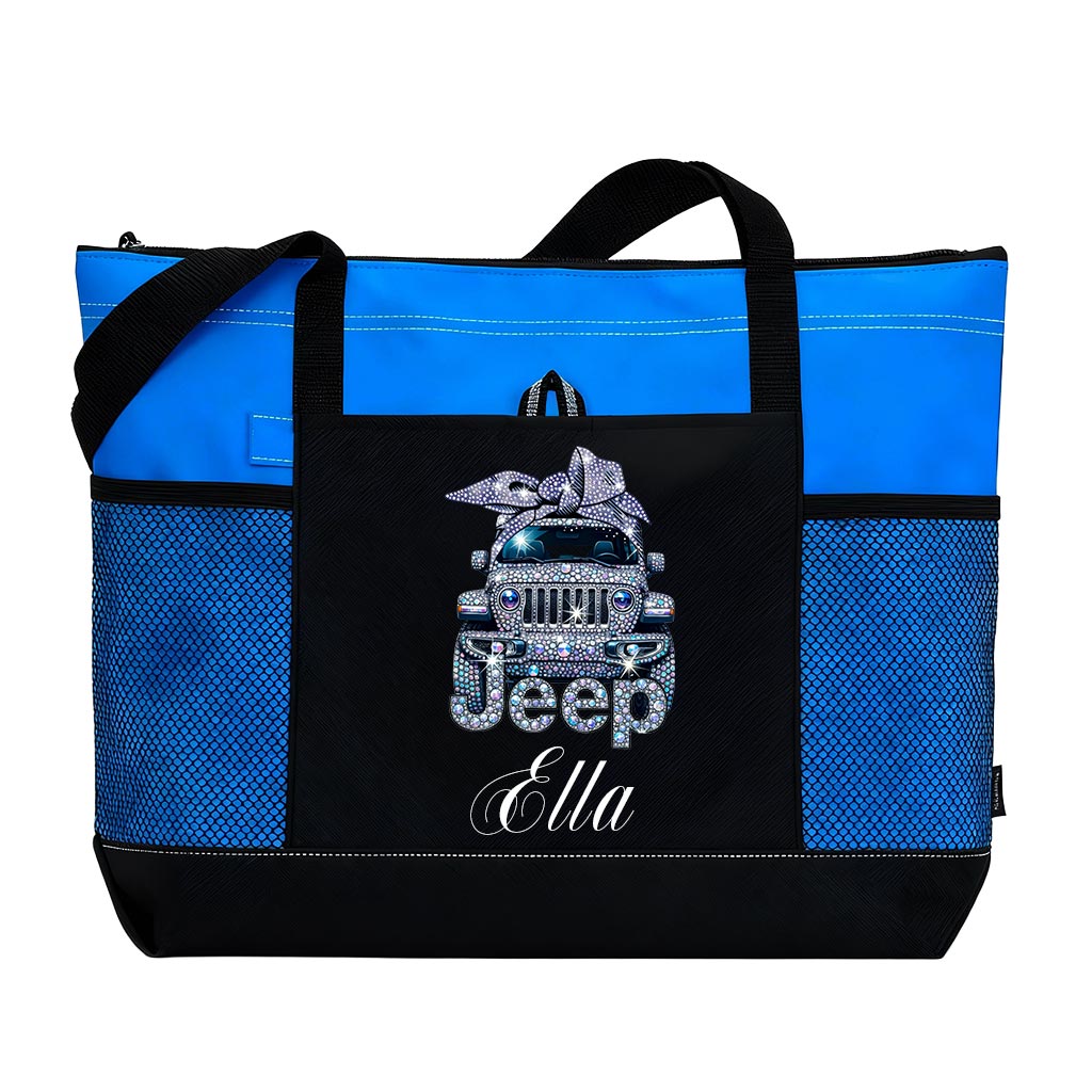Personalized Jeep Sparkle Rhinestone Tote Bag Supler Store