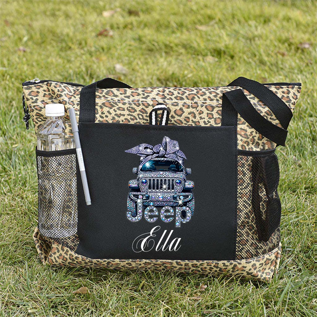 Personalized Jeep Sparkle Rhinestone Tote Bag Supler Store