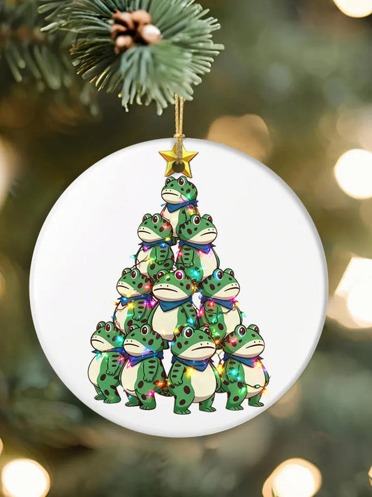 Merry Resistmas Portland Frog Printed Acrylic Christmas Tree Ornament Supler Store