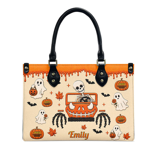 Jeep Halloween Spooky Vibe Personalized Leather Handbag