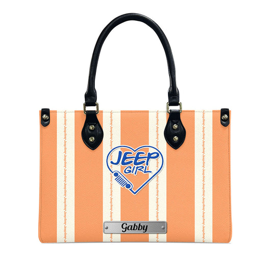 Personalized Jeep Girl Heart Leather Handbag