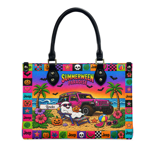Jeep Summerween Paradise Ghost Beach Personalized Leather Handbag
