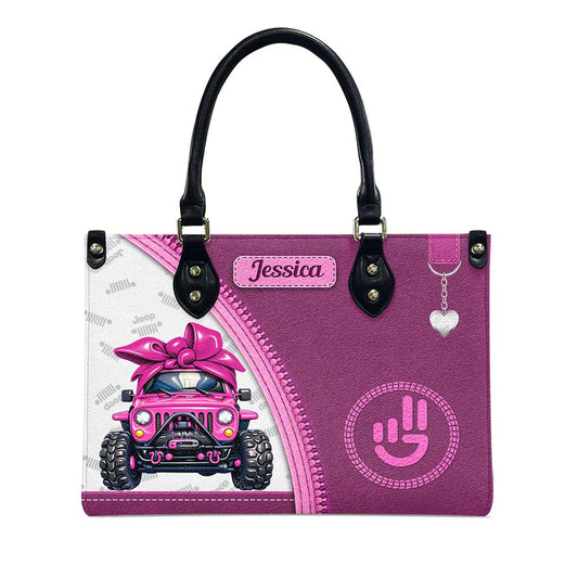 Personalized Jeep Wave Leather Handbag