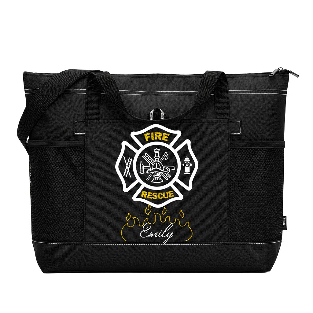 Personalized Fire Rescue Firefighter Girl Tote Bag Supler Store